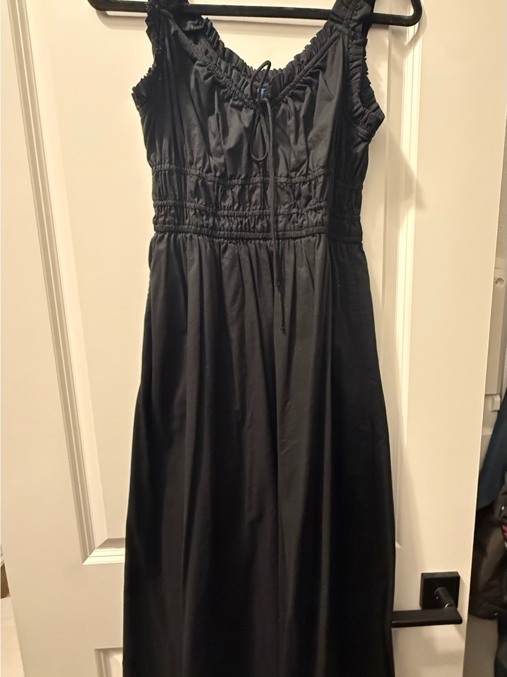 Old Navy Black Smocked Waisted Maxi Dress with Ruffle Straps